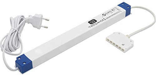SIRO LED Netzgerät NG56, Netzteil mit Überlastschutz und Kurzschlussschutz, LED Trafo 24V 150W mit 6-fach Verteiler, Kunststoff hellgrau