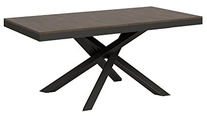Tisch Volantis Evolution Nussbaum 90 x 180 ausziehbar 440 Gestell anthrazit