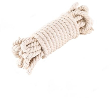 Cordón de algodón de macramé, 8 mm x 20 m, Grueso, Utilizado para Cortinas, tumbonas, Modelado de Punto, Jardines y Mascotas, Simple y Generoso, Cuerda de algodón Gruesa