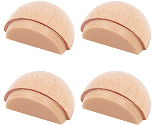 WANGCL 4pcs mute wooden door top door stop bedroom anti-collision free punch round wood door stop