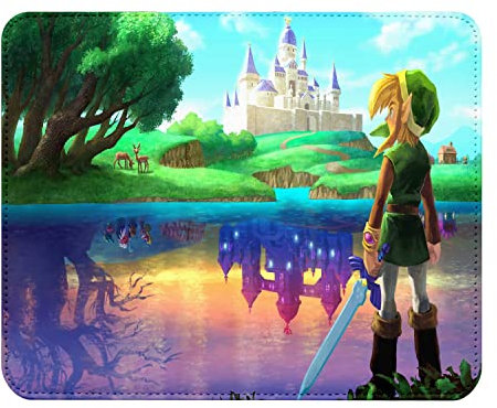 French Unicorn Tapis de Souris Aspect Cuir Zelda chateaux Jeux Video - 22 x 18 cm