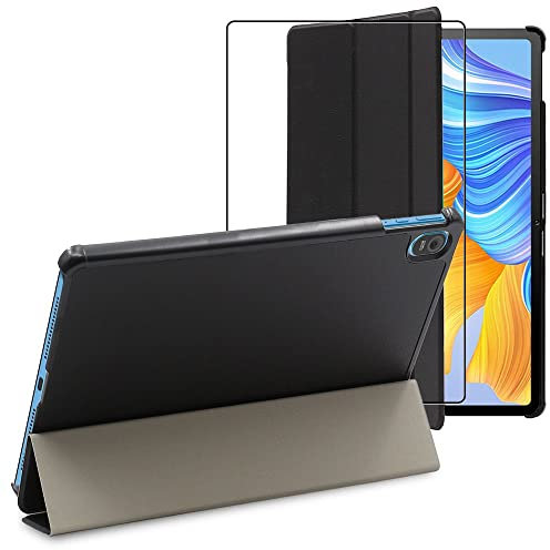 ebestStar - Coque pour Honor Pad 8, Etui Slim Cover, Housse PU Cuir Rabat Magnétique, Noir + Verre Trempé
