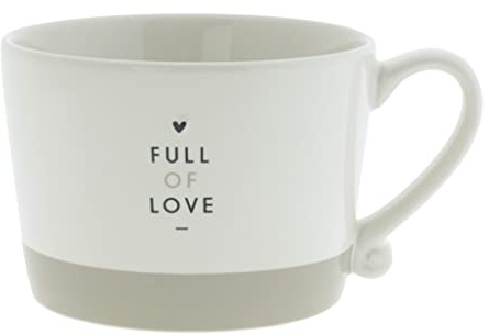 BC Tasse mit Henkel FULL OF LOVE Keramik weiß titane Keramikgeschirr Küche gedeckter Tisch BC Cup