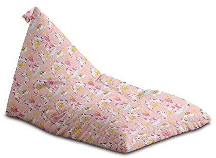 DreamRoots Sitzsack Kinder mit füllung - Bodenkissen Kinder Sitzsack - Sitzsack Kinderzimmer 130 x 80 x 80 cm - Bean Bag Kinder - Bubibag Sitzsack - Kindersitzsack - Sitzkissen Boden Kinder Flach