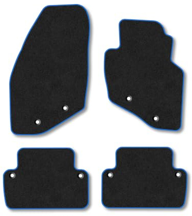 Volvo V70 (2000-2007) Carpet Car Mats | Blue Edge Trim Tailored Fit Floor Mats Full Coverage Protection Accessories Easy Clean Anti Slip Made in the UK