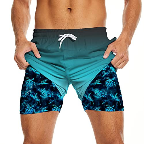 UOER Amerikanische Flagge Herren Badehose Schwarz USA Flagge Badeshorts US Flagge Board Shorts Badeanzüge Amerika Strandshorts, Stil 1, Medium