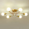 NIUNIAJ Deckenlampe Vintage 6 Flammig Sputnik Industrielle Deckenlampe Retro Kronleuchter,Kompatibel mit E27 LED,CFL und Edison Lampe, Deckenlampe Kronleuchter für Wohnzimmer Esszimmer Küche(Gold)