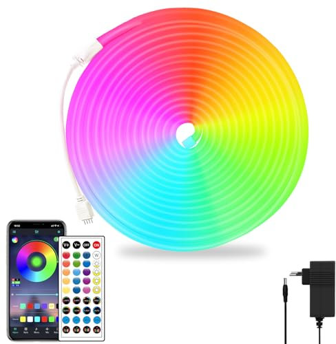 Segrass 5M LED-Streifen, 24V Neon-Band, Fernbedienung/APP-Steuerung, Flexible RGB-LED-Leiste, IP65 Wasserdicht, Anwendbar Auf Schlafzimmer, Raum Und Außendekoration