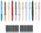 GYORI 12 Pcs 2023 New Retractable Fountain Pen for Writing, Retractable Fountain Pen - Press Type Refillable Ink Writing Pen, 0.38mm Extra Fine Nib with 20 Ink Sacs