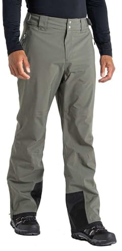 Dare 2b Mens Recycled Waterproof Ski Pants | Breathable Trouser Bottoms with ARED Technology | Adjustable Braces, Snow Gaitors and Zip Gusset Lichen Green