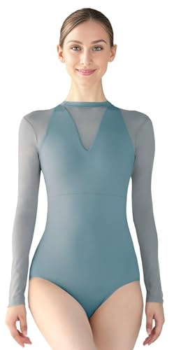 s.lemon Ballett Body Damen,Erwachsene Langarm Spitze Ballett Trikot