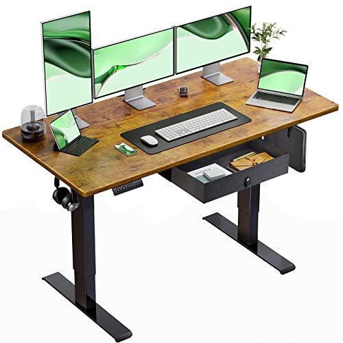 Marsail Ständer 2 Home-Office-Schreibtische, 140 x 61 cm, rustikal