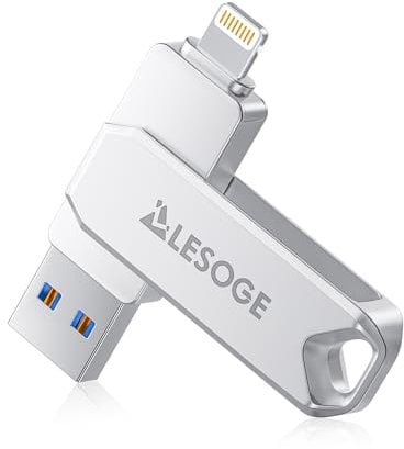 LESOGE MFi Zertifizierter USB Stick 128GB für iPhone,3 in 1 USB Speicherstick USB 3.0 USB-Flash-Laufwerk, Externer Speichererweiterung Fotostick,USB C Stick für iPhone/iPad/Android/PC/Mac