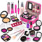 INSPIMYST Faux Maquillage Enfant Filles - 22 Pièces Malette Maquillage Enfant Jouet Ensemble De Maquillage Beauté Cadeau Fille 3 4 5 6 Ans