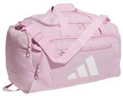 adidas Defender 5 - Borsa da mare grande, 100 litri, Rosa vero/bianco, Small (42L), Defender 5.0 - Borsa sportiva da viaggio, resistente per uomo e donna