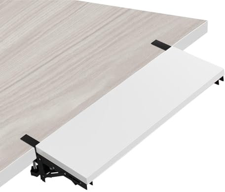 GHIBFBT Estensione da tavolo, supporto per scrivania da 25 cm, prolunga ergonomica per scrivania, supporto per tastiera, supporto per braccio, adatto per scrivania (bianco)