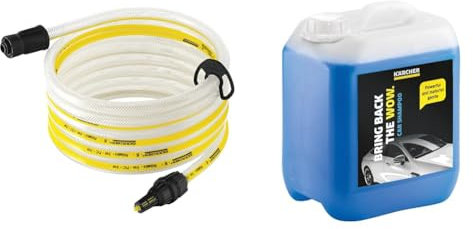 Kärcher 26431000 5 m Suction Hose and Filter for Pressure Washer Accessory, White, Yellow & 5 L Canister Pressure Washer Detergent, Car Shampoo
