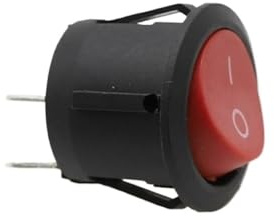 3Pcs 220V Round SPDT ON-OFF Rocker Switch KCD1-105 White Black Red AC 250V/6A 125V/10A Toggle Switch 2Pin IDGTTLDF(Red)