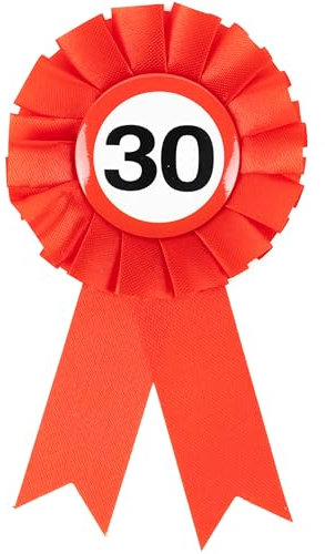 30 Geburtstag Deko Anstecker Verkehrszeichen rot/weiß - Originelle Geburtstagsdeko 30 für einen gelungenen 30 Geburtstag Männer oder Frauen - Tiwoca