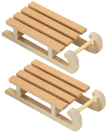 Gogogmee 112 Mini Weihnachten Szene 2 Stücke Puppe Dekorationen Santa Schlitten Miniatur Requisiten