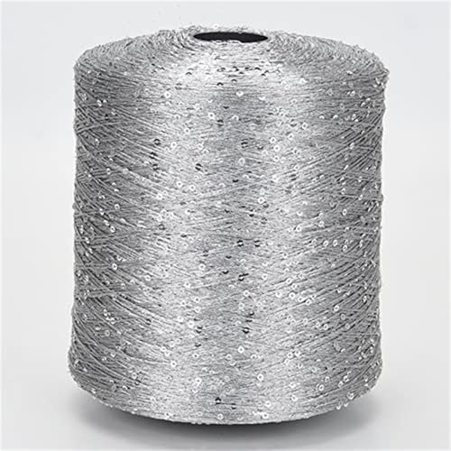 100G Summer Ice Silk Mercerisiertes Garn glitzerndes weißes Splitter-Paillettengarn merzerisiertes Garn Kugel-Glitzergarn Pailletten Beilaufgarn A-10