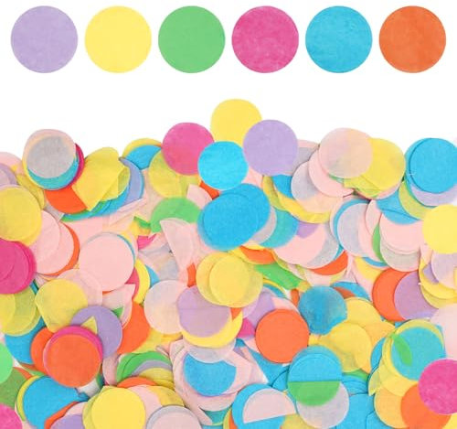 10000 Stück Bunt Runde Konfetti Papier, 2.5 cm Mehrfarbig Konfetti Geburtstag Deko, Mehrfarbig Runde Streudeko, Konfetti Tischdeko,für Geschenk Dekoration, Dekoration Hochzeit, Verschiedene Feste