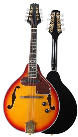 Professionell Mandoline Instrument Professionelles Elektrisches Mandolinen-Set 8 Saiten Mandoline Im A-Stil Mit Koffersaiten Für Anfänger Und Erwachsene(A)