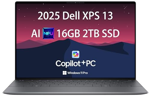 2025 Dell XPS 13 9345 Laptop, Copilot+ AI PC (13.4 FHD+ 120Hz, Snapdragon X Plus (> Intel i7-1355U), 16GB 8448MT/s RAM, 2TB SSD), Thin & Light, 27 Hours Battery Life, IR Webcam, Wi-Fi 7, Win 11 Pro