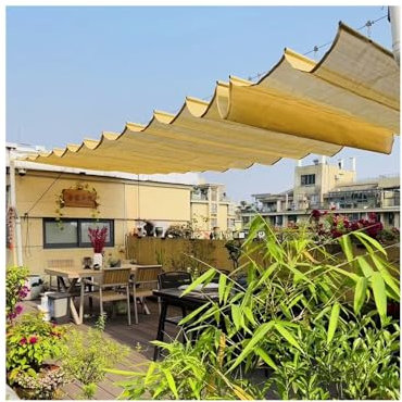 Tenda avvolgibile a forma di U per pergolato, 1 m x 3 m, ideale per giardino, patio, terrazza e spazi esterni