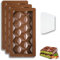 LynixTrade 3 Pcs Deep Chocolate Moulds Silicone with Scraper, 0.76 Inches Deep Diamond Style Chocolate Bar Moulds for Dubai, Silicone Moulds, Silicone Molds Sweet Making Kit