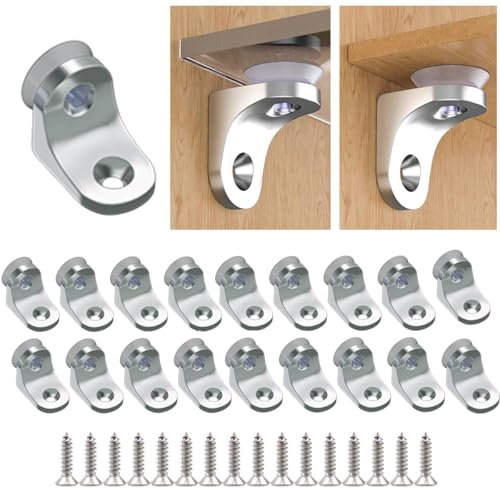 MANICAF 24 Stück Regalbodenträger, Einlegeboden Halter mit Saugnapf, 15mm x 20mm Bodenträger, Regalbodenhalter aus Zinklegierung für Möbel, Schränke, Schränke, Bücherregale, Regale