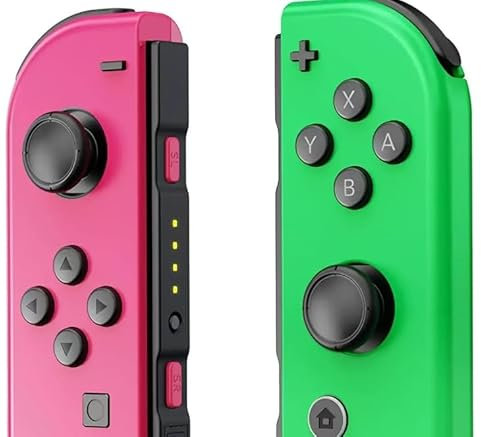 Wireless Controller kompatibel mit Switch/OLED/Lite,Ersatz L/R Pair Switch Controller Unterstützung Wake-up und 6-Achsen-Gyro(Pink&Blue)