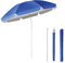 BESCH Sombrilla de Playa 180cm Inclinable Antiviento Impermeable Protección Solar UV50+ Octagonal - Sombrilla Parasol para Terraza, Playa, Patios, Jardines (Azul, 180cm)