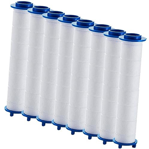 DECOMELODY Filtros De Ducha De Algodón Pp Reemplazables Para Cabezal De Ducha Filtro De Baño Profesional De Alta Presión 8 Piezas Para Uso Doméstico y Hotelero 11.5 Cm