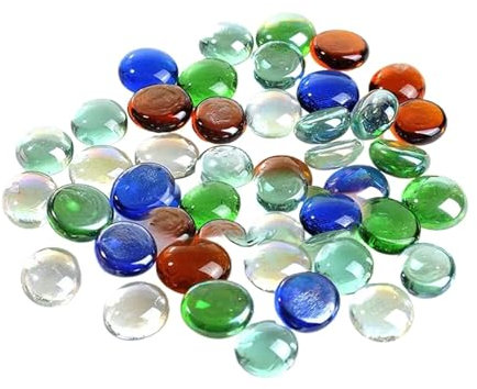 Genérico Grava De Acuario 100g guijarros de Vidrio Cuentas Piedras Peces Acuario Cuentas Redondas decoración Colorida para Jardines