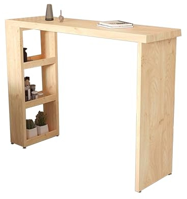 WXZXWXZX Bartisch Küche Stehtisch Holz Hochtisch Bar Tisch Bistrotisch mit Stauraum für Wohnzimmer Esstisch Eingangsbereich Flur(160x40x105cm/63x15.8x41.3in)