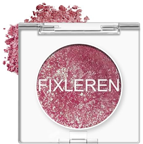 Fixleren - Palette di ombretti glitter camaleonti, Ombretto multicromatico metallico a lunga durata con effetto olografico, per trucco da palcoscenico e per feste. (rosa-4)
