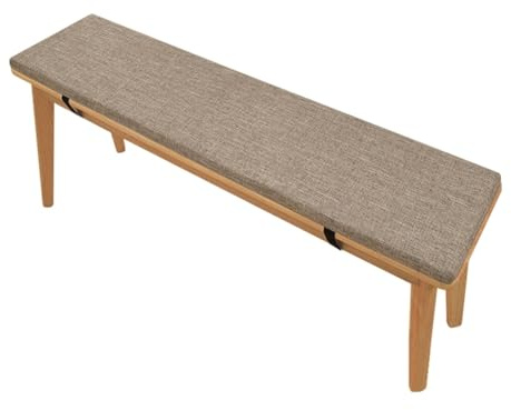 Bankauflage 3cm dick Sitzkissen Outdoor Drinnen Leinenstoff Bankkissen Sitzpolster Bank rutschfeste abnehmbarem Gartenbank Auflage Schaumstoff für Fensterbank Gartenmöbel(Light Brown 7#,30x200cm)
