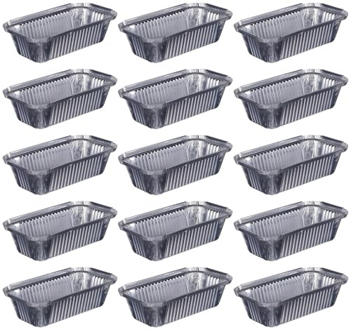 RFF200 Heavy Duty Disposable Aluminum Foil Trays for Grill, 15 Pcs, 650 ml Capacity Grease Tray for Gas Grill, Compatible with Charbroil and Saber, No Lids, for BBQ and Outdoor Cooking