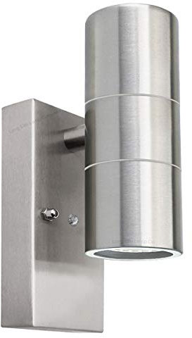 Zenon Lighting Collection Outdoor Up Down Wall Light Dusk Till Dawn Sensor Stainless Steel Finish ZLC0203DTD