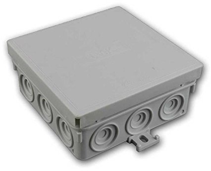 Abzweigkasten IP55, Farbe grau, Abmessungen 100x100x42mm, für Feuchtraum geeignet