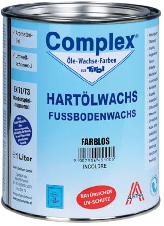 Complex Hartölwachs – universelles Holz- & Möbelöl mit minimalem Wachsanteil, lebensmittelecht, atmungsaktiv & widerstandsfähig – 1 Liter