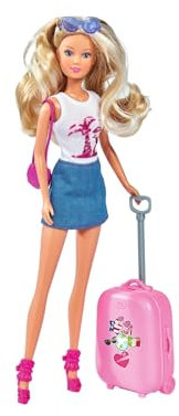 Simba - Steffi Love en Voyage - Poupée Mannequin 29cm - Valise Ouvrable avec Poignée Rétractable + Accessoires - 105733289