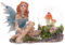 Glitzerkugel Blumenfee blau Schneekugel Figur Schneekugeln Elfe Fee Fairy Märchen