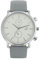 Amor Armbanduhr Unisex Damen Herren Quarzuhr Analog, mit veganem Apfelleder Armband, Grau, 3 bar Wasserdicht, Kommt in Uhren Geschenk Box, 2037088