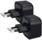 kwmobile 2X Adaptateur Voyage Italie - Adaptateur Schuko Type F vers Prise Murale Type L - pour Voyages en Italie Paraguay Uruguay Albanie - Noir