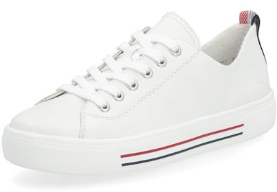 Remonte Damen Low-Top Sneaker D0900, Frauen Halbschuhe,lose Einlage,Turnschuhe,Laufschuhe,Freizeit,sportlich,straßenschuhe,Weiss (80),45 EU