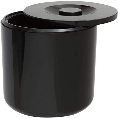 We Can Source It Ltd - Round Black Plastic Ice Bucket Bar Pub Ice Cooler Internal Drainer 4ltr/7pt