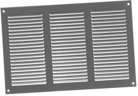 300x200mm / 12x8 inch Grey Metal Air Vent Grille Cover with Insect Mesh - Ventilation Cover