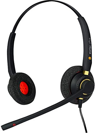 Headset for Mitel 5010, 5020, 5050, 5212, 5215 & 5220 Telephone + FREE RJ9 Plantronics QD Lead - QD002P + EAR510D Double Ear